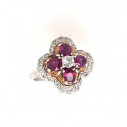 Pre Owned 18ct White Gold Ruby and Diamond Ring ZX741